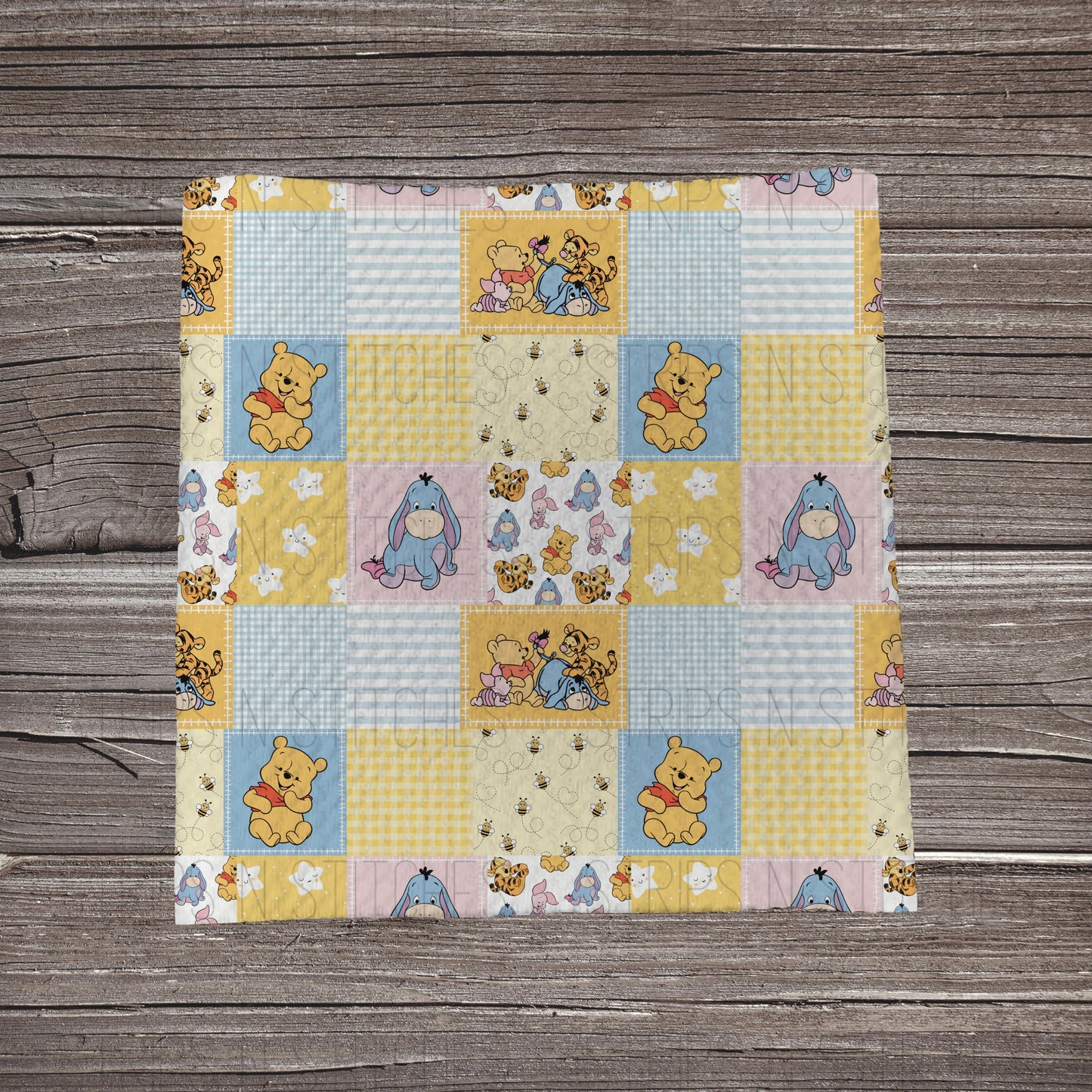 Baby Bear Patchwork | Fabric Strip- Bow Making- Headwraps- Scrunchies