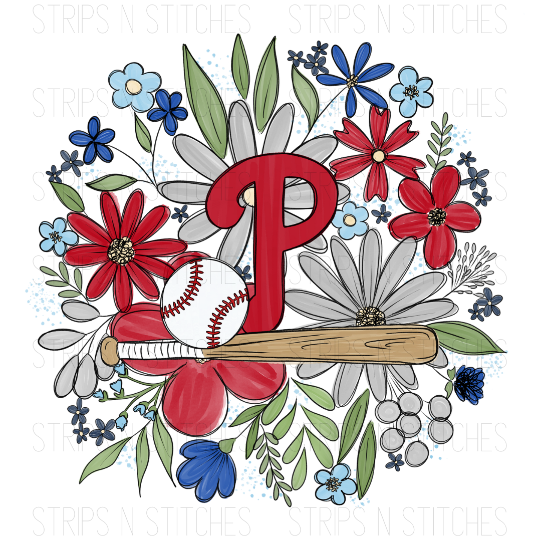 2024 MLB Floral ADULT (9 inches) | Sublimation Transfer | Create Your Own Shirt