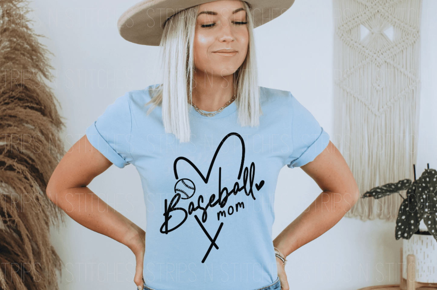 Baseball Mom Heart DTF Transfer