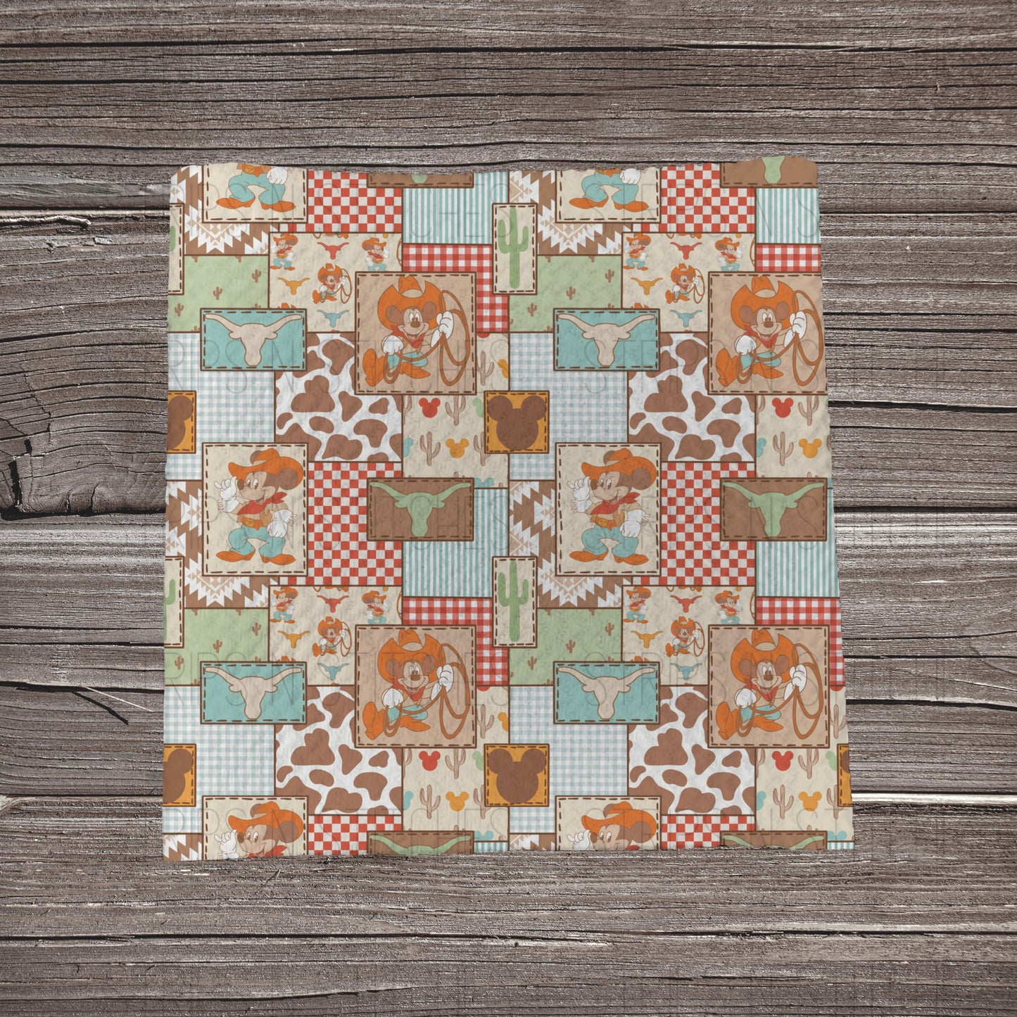 Cowboy MM Patchwork | Fabric Strip- Bow Making- Headwrap- Scrunchies
