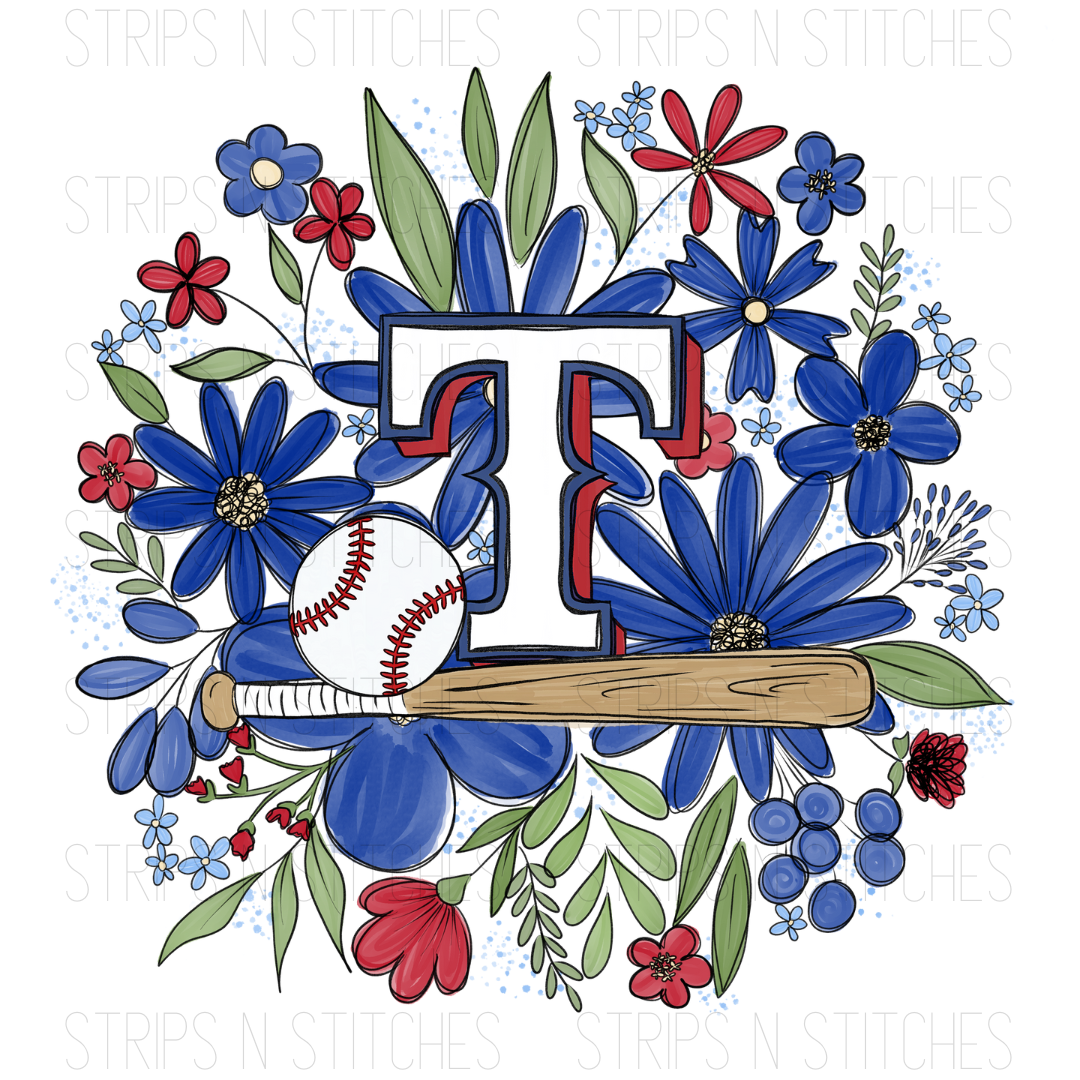 2024 MLB Floral ADULT (9 inches) | Sublimation Transfer | Create Your Own Shirt