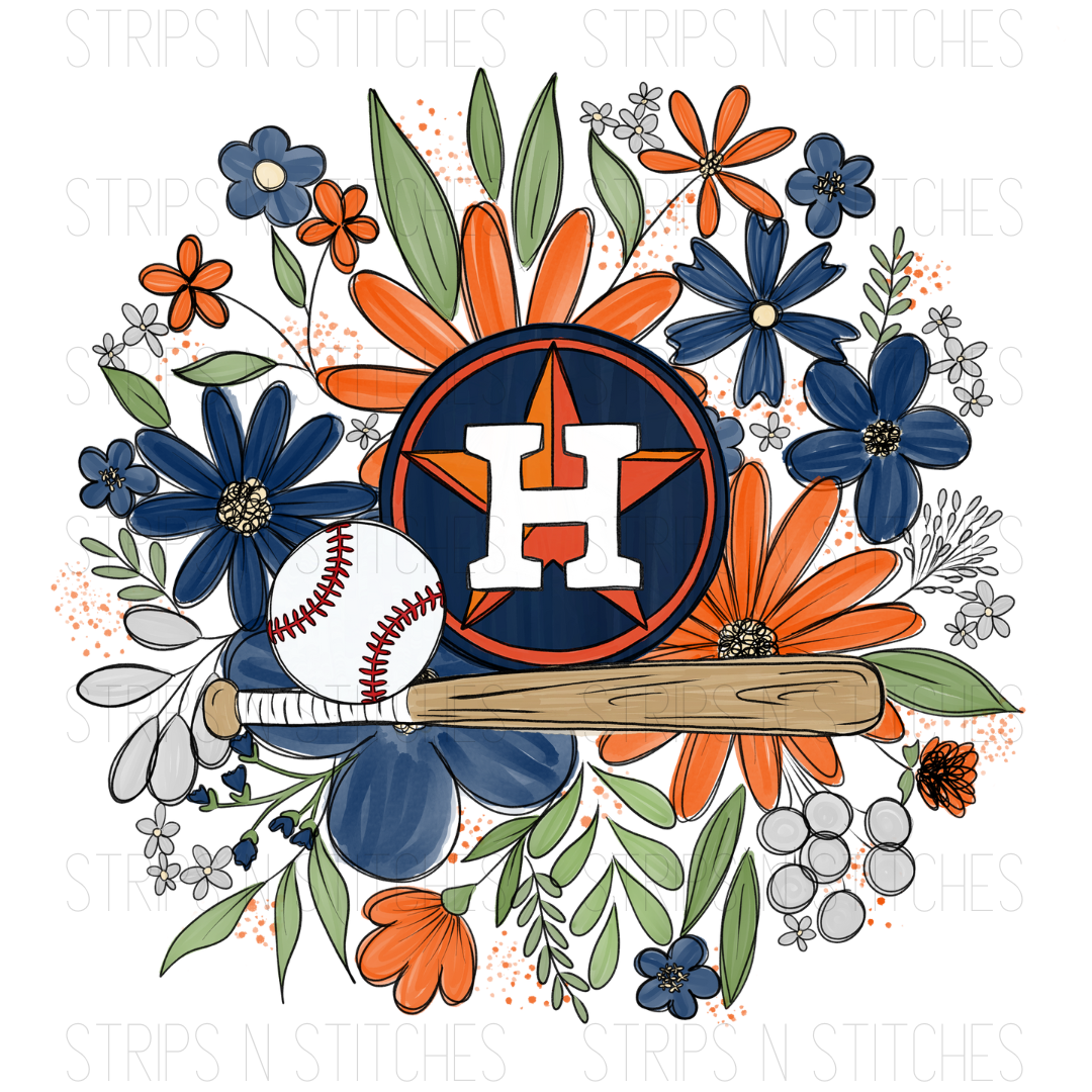 2024 MLB Floral ADULT (9 inches) | Sublimation Transfer | Create Your Own Shirt