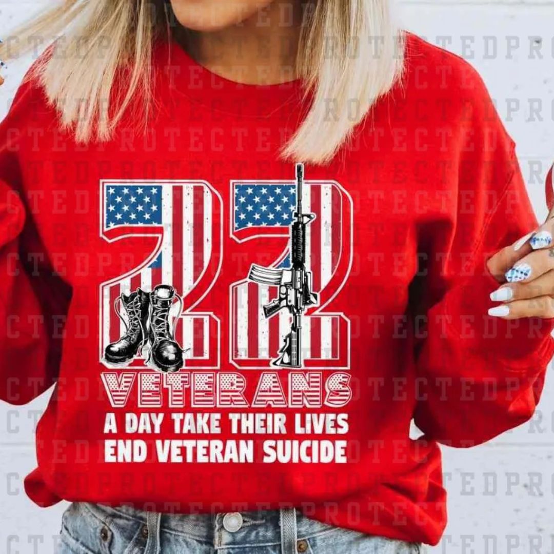 22 VETERANS VETERAN SUICIDE AWARENESS - DTF TRANSFER