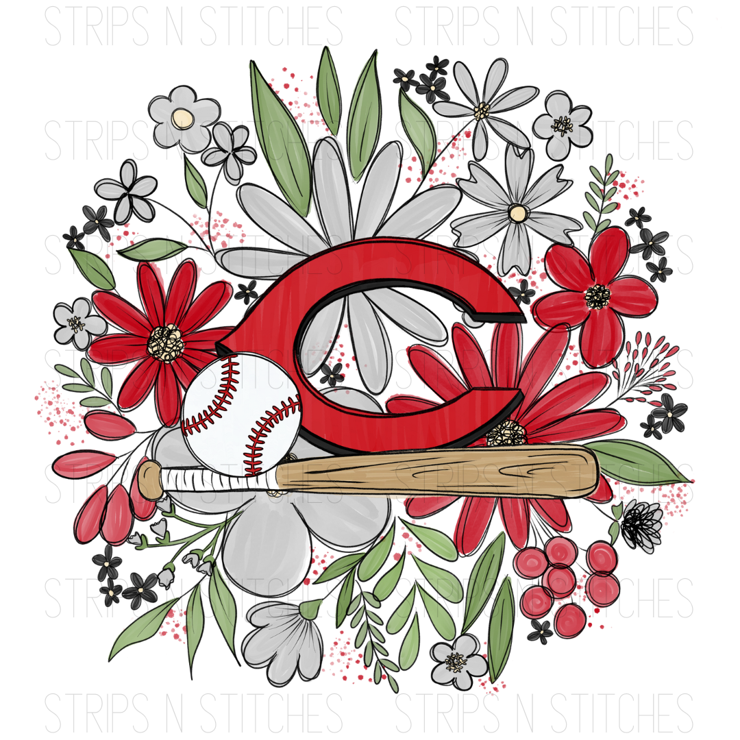 2024 MLB Floral ADULT (9 inches) | Sublimation Transfer | Create Your Own Shirt