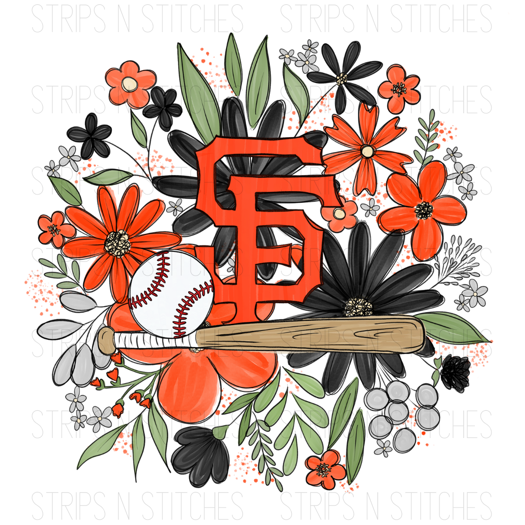 2024 MLB Floral ADULT (9 inches) | Sublimation Transfer | Create Your Own Shirt