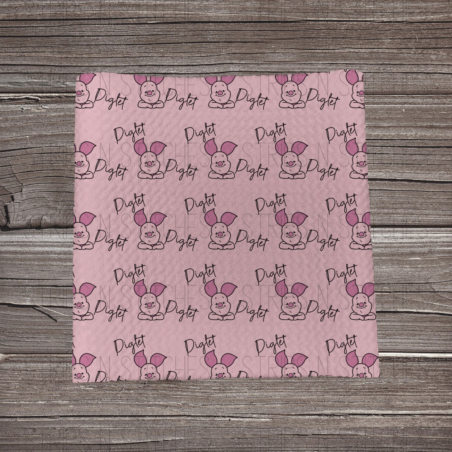 Scatter Pink Pig with Text | Fabric Strips | Bow Making | Headwrap