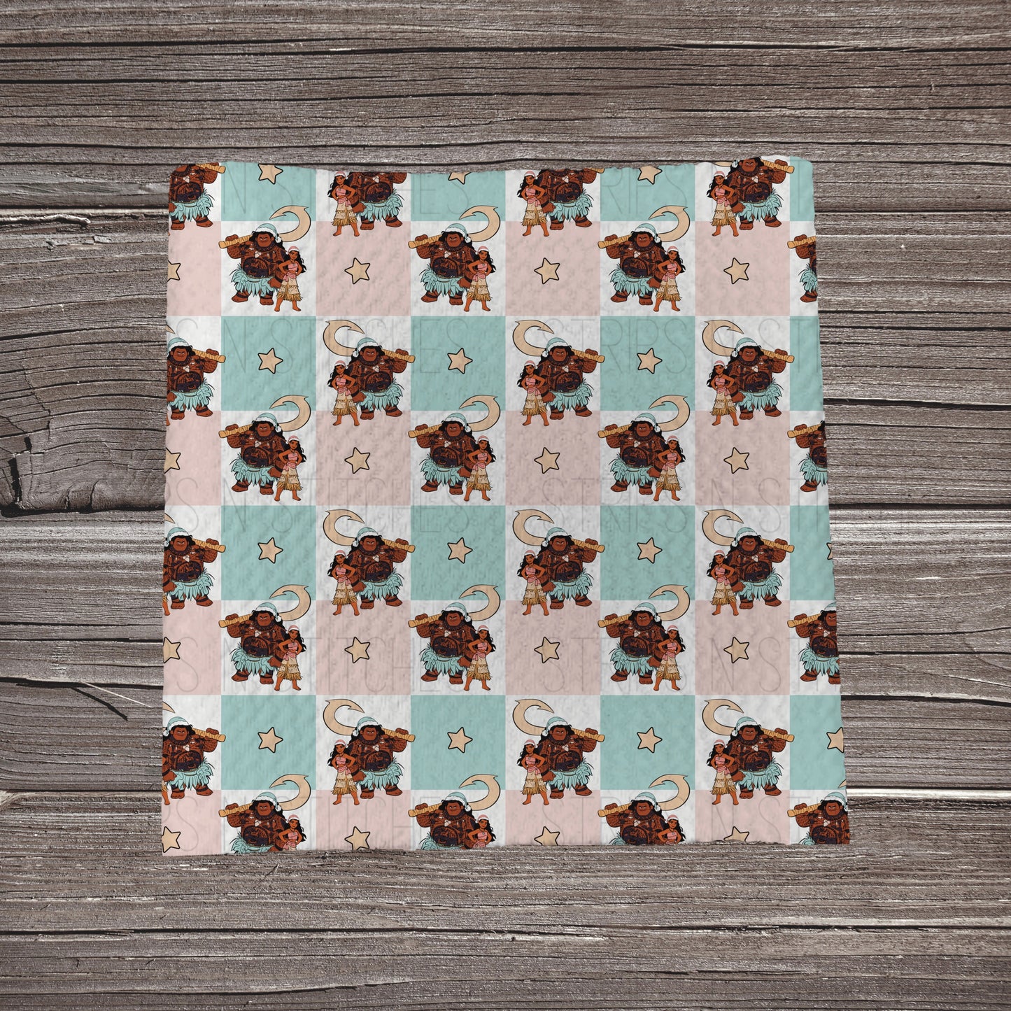 Checkered Scattered Ocean Girl | Fabric Strip | Bow Making | Scrunchie |