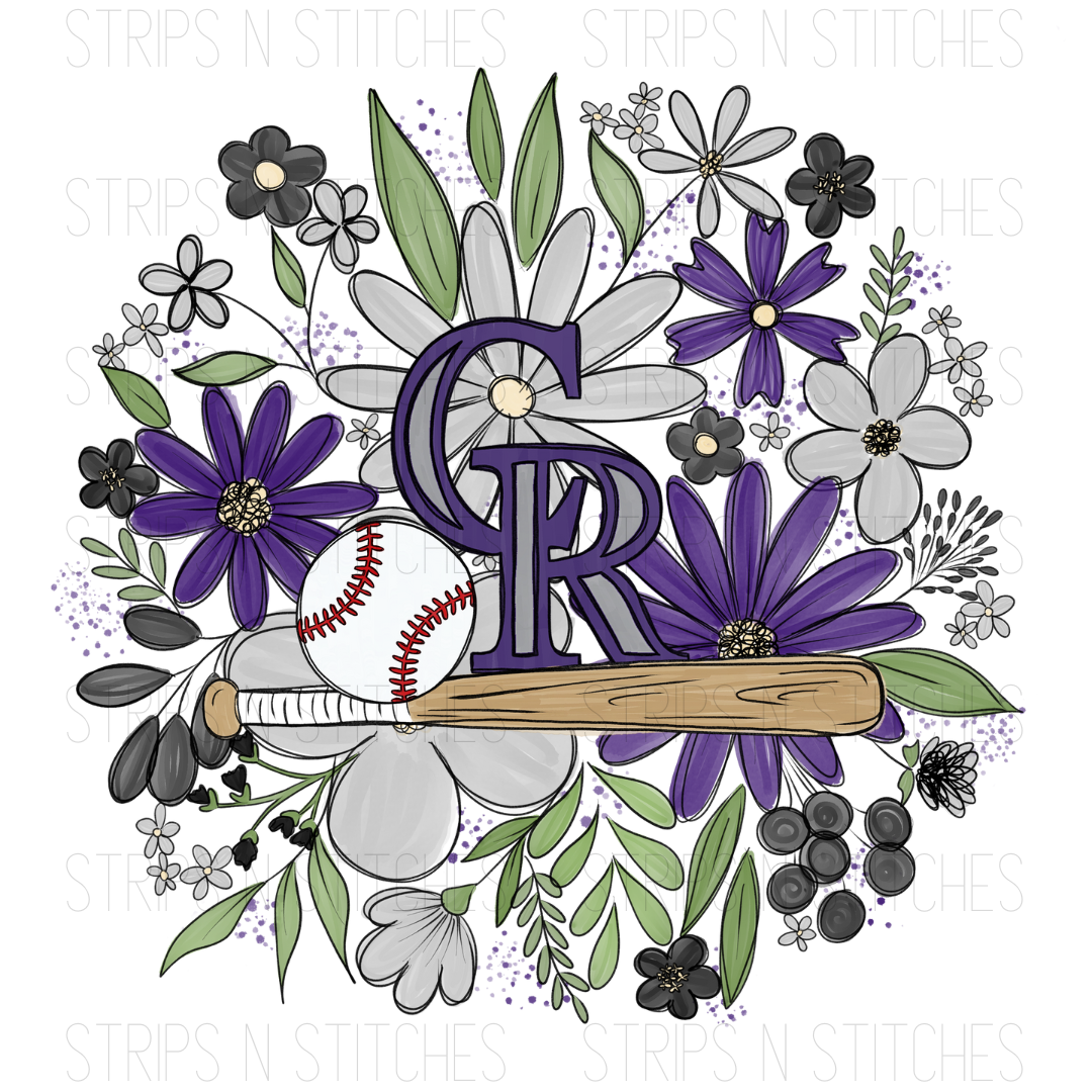 2024 MLB Floral INFANT (4 inches) | Sublimation Transfer | Create Your Own Shirt