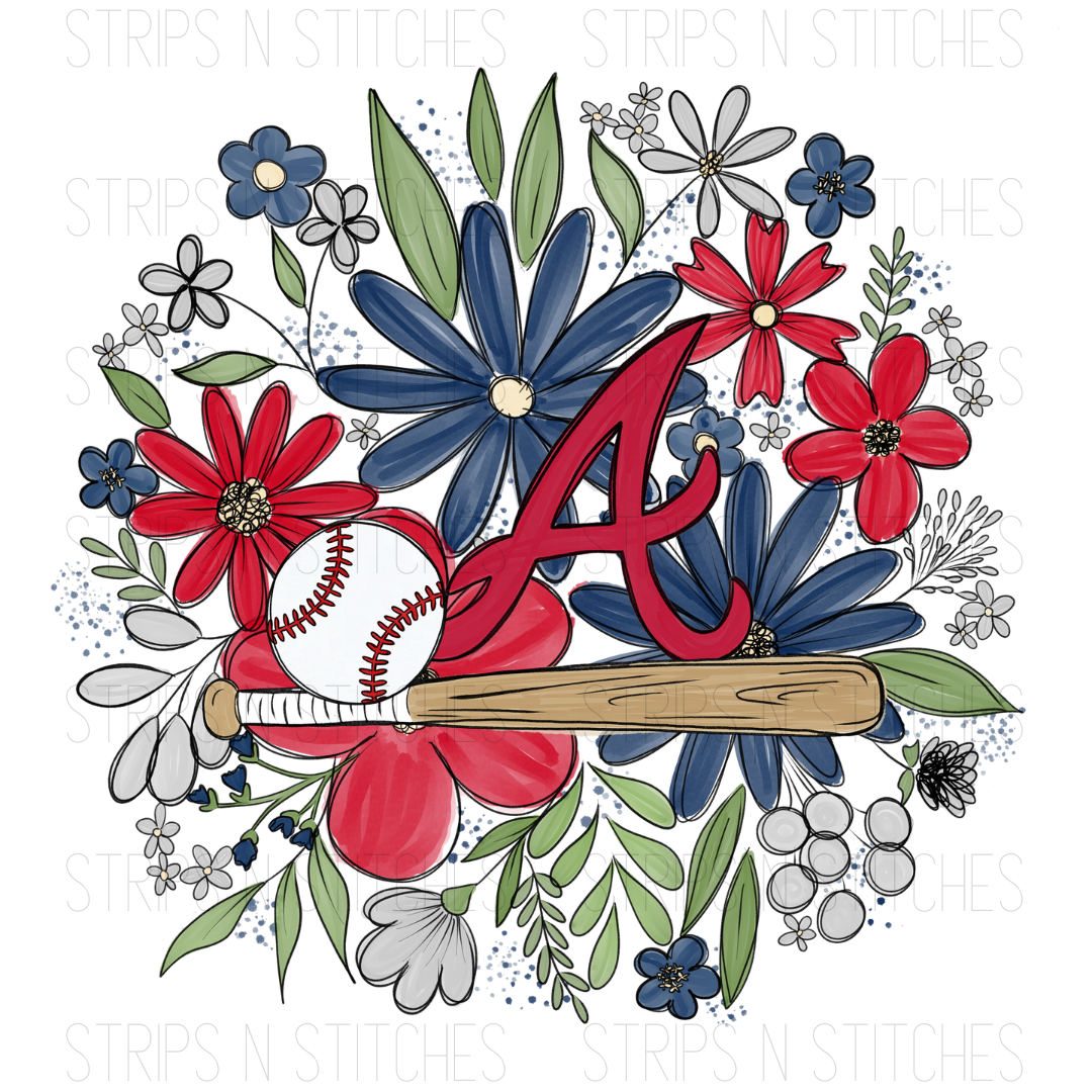 2024 MLB Floral ADULT (9 inches) | Sublimation Transfer | Create Your Own Shirt