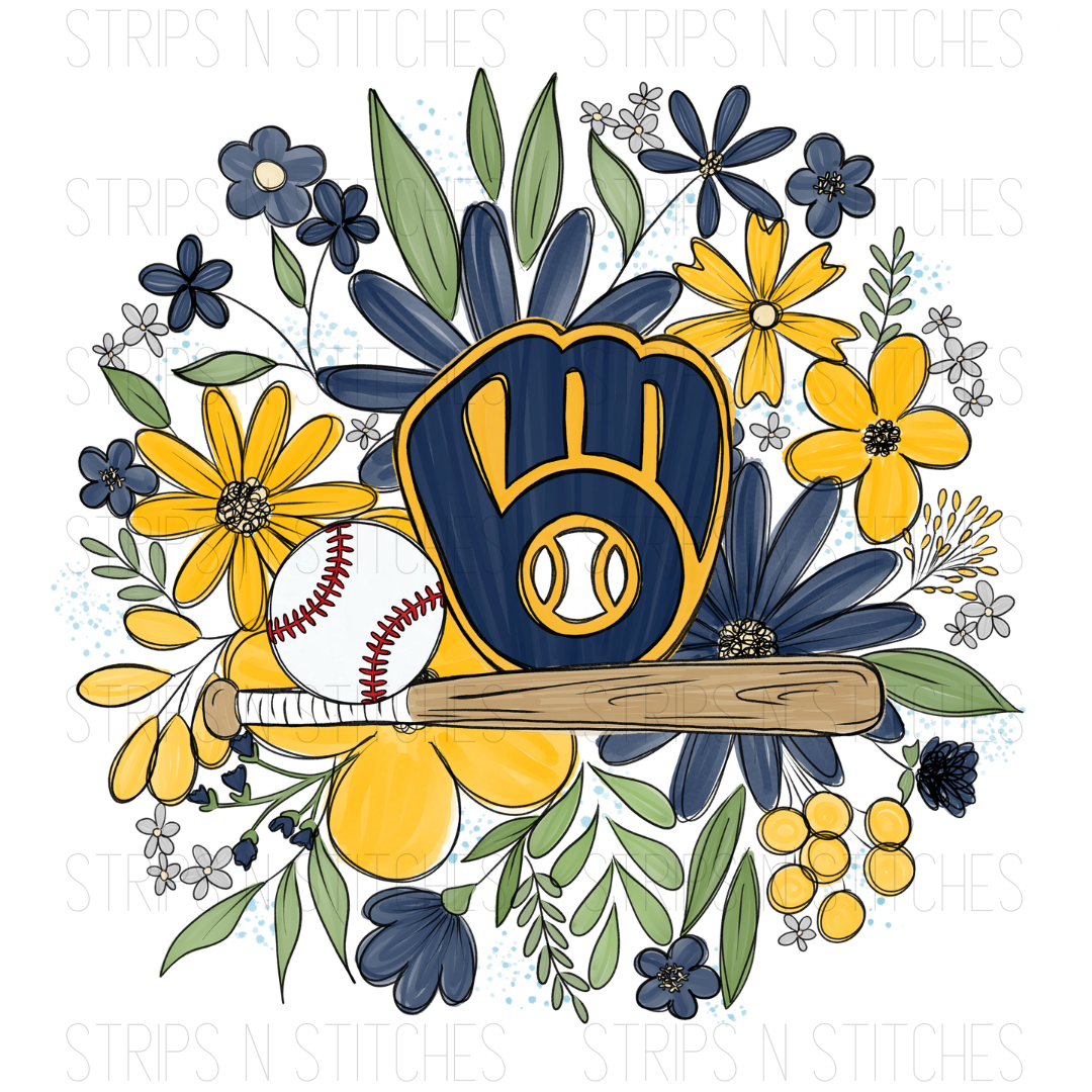 2024 MLB Floral ADULT (9 inches) | Sublimation Transfer | Create Your Own Shirt