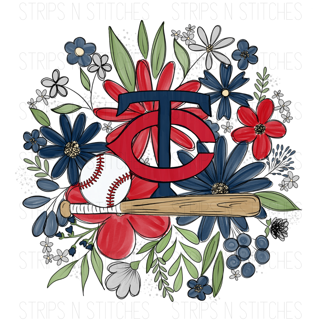 2024 MLB Floral ADULT (9 inches) | Sublimation Transfer | Create Your Own Shirt