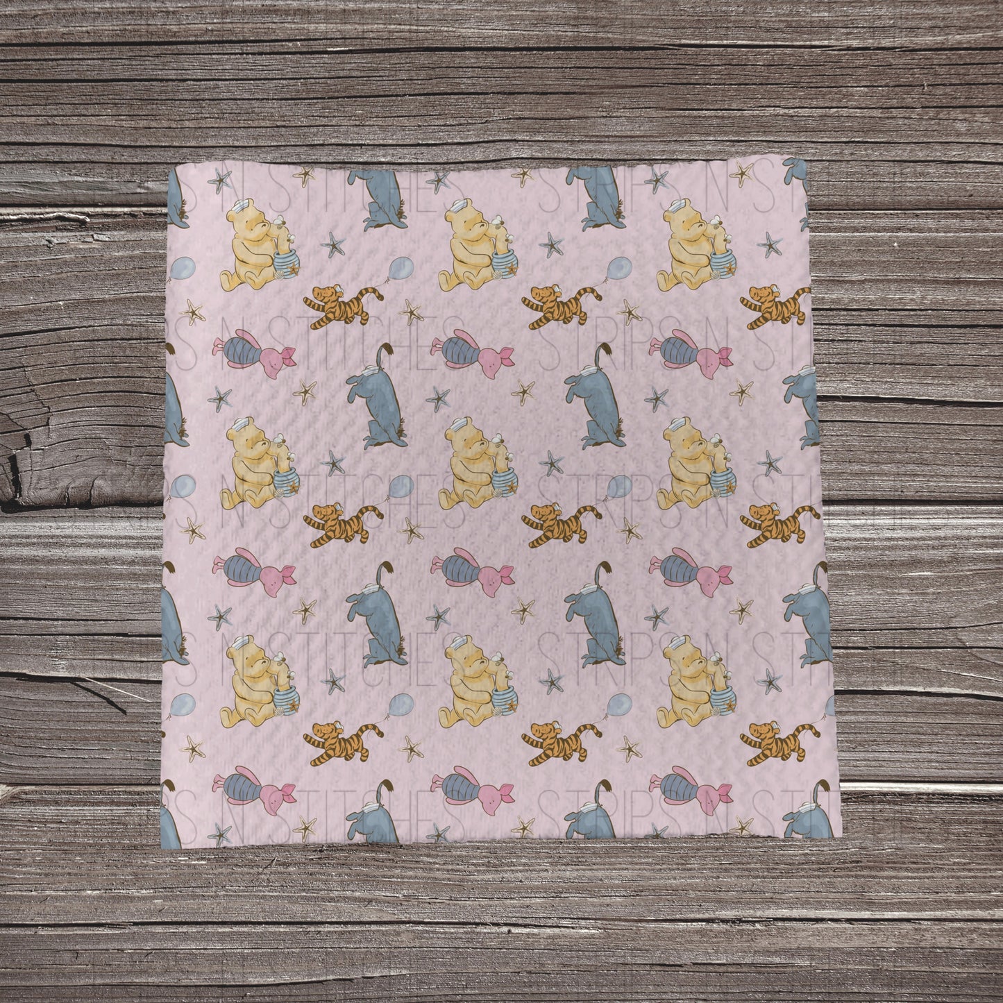 Pink Scatter Sweet Bear & Friends | Fabric Strip- Bow Making- Headwraps- Scrunchiesh