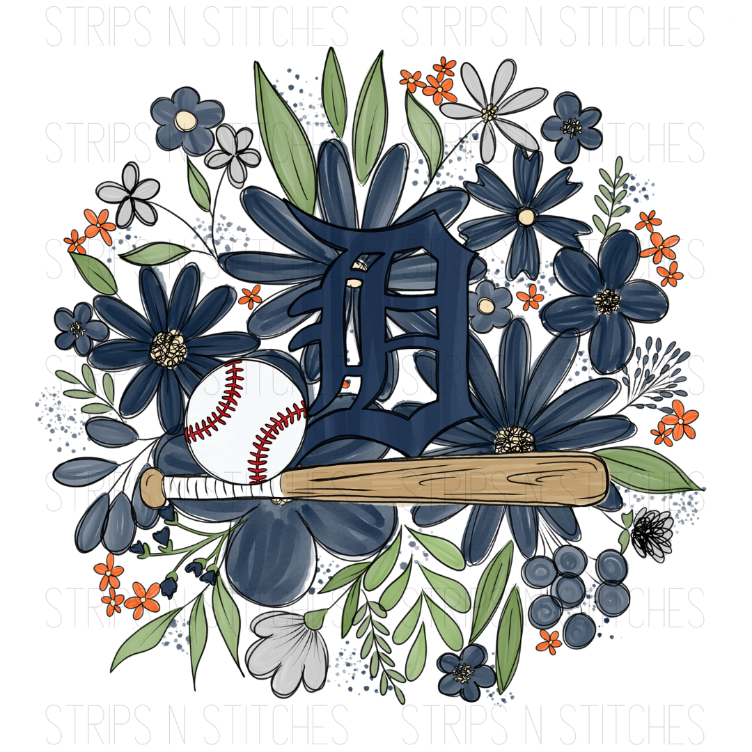 2024 MLB Floral ADULT (9 inches) | Sublimation Transfer | Create Your Own Shirt
