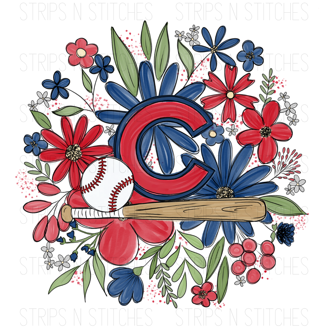 2024 MLB Floral ADULT (9 inches) | Sublimation Transfer | Create Your Own Shirt