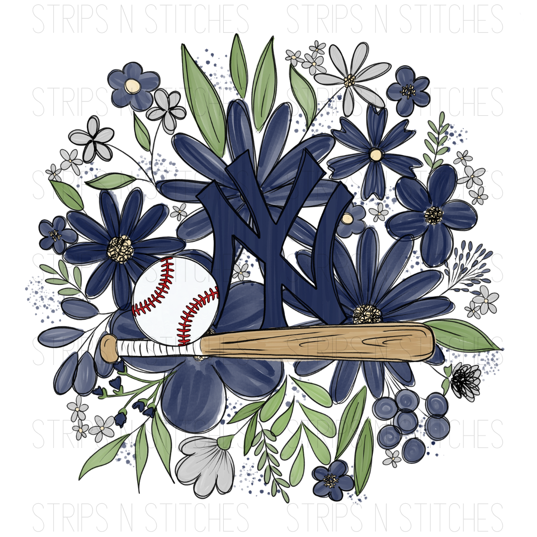 2024 MLB Floral ADULT (9 inches) | Sublimation Transfer | Create Your Own Shirt