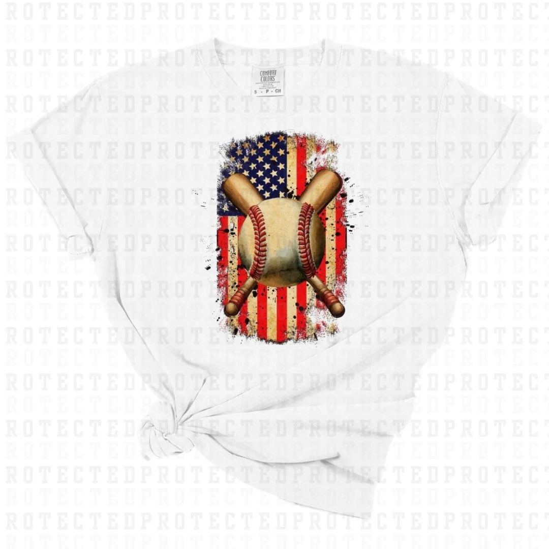 BASEBALL AMERICAN FLAG - DTF TRANSFER (2 sizes)