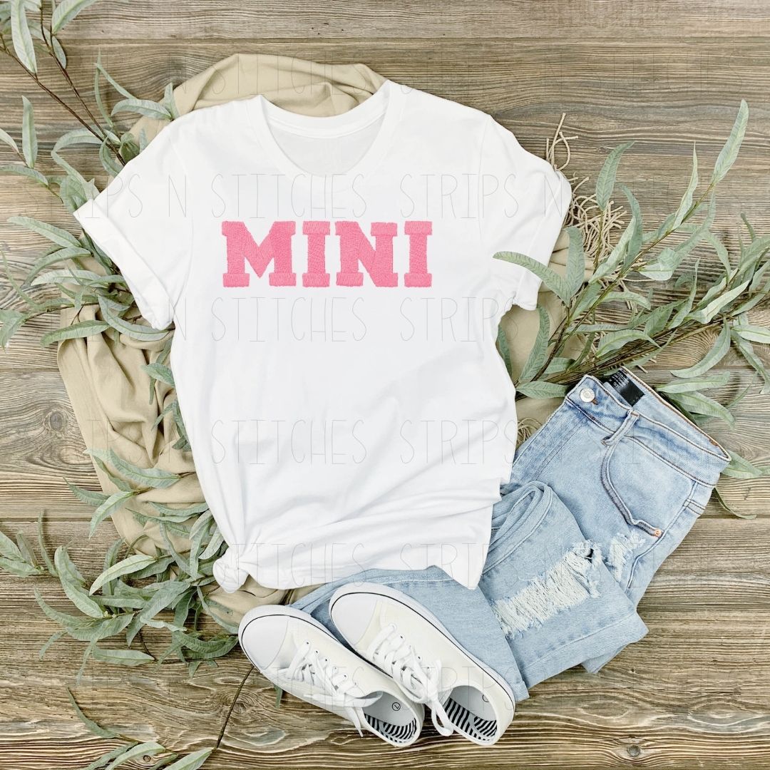 Faux Chenille Pink Mini | Sublimation Transfer | Create your own Shirt