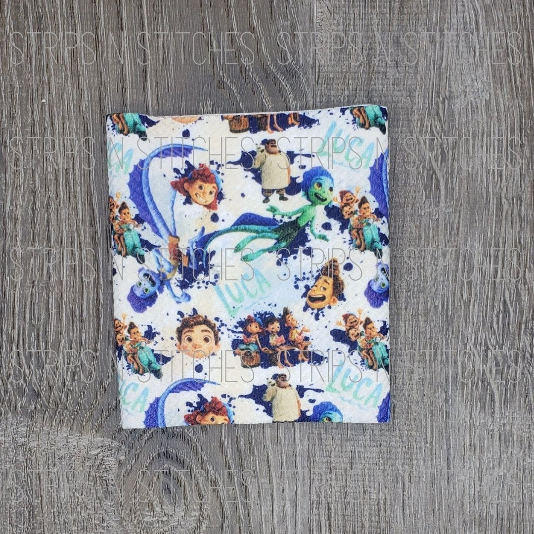 Sea Monster- Fabric Strip- Bow Making- Headwrap- Scrunchies