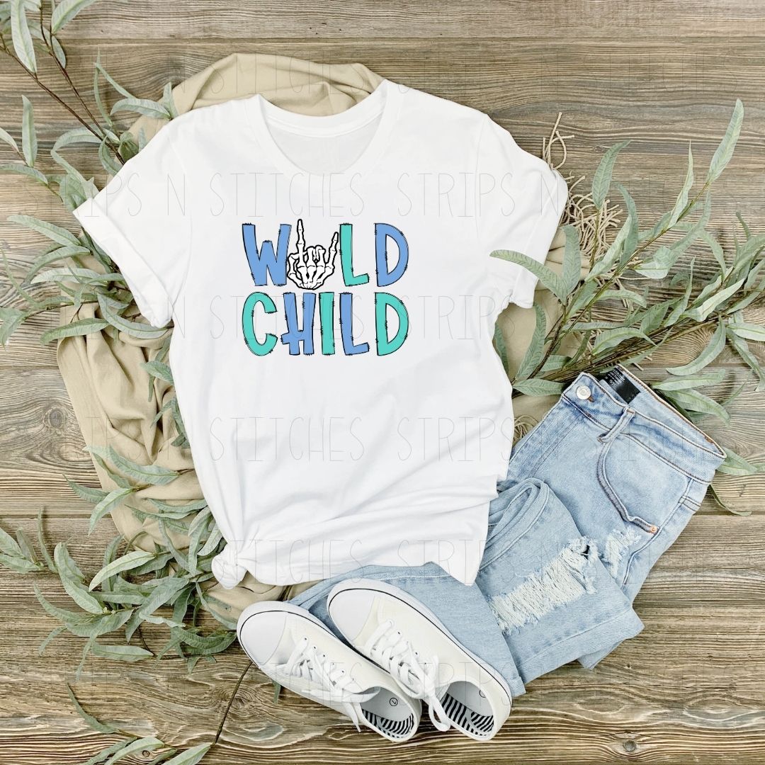 Wild Child Blue | Sublimation Transfer | Create your own Shirt