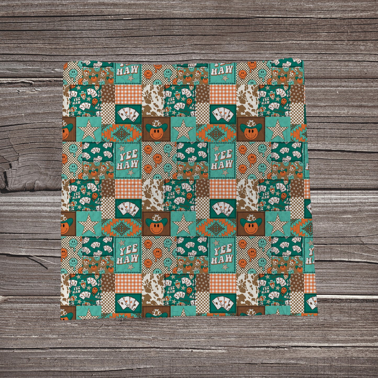 Yeehaw Cowboy Patchwork | Bullet Fabric Strip | Bow Making | Scrunchie | Headwraps