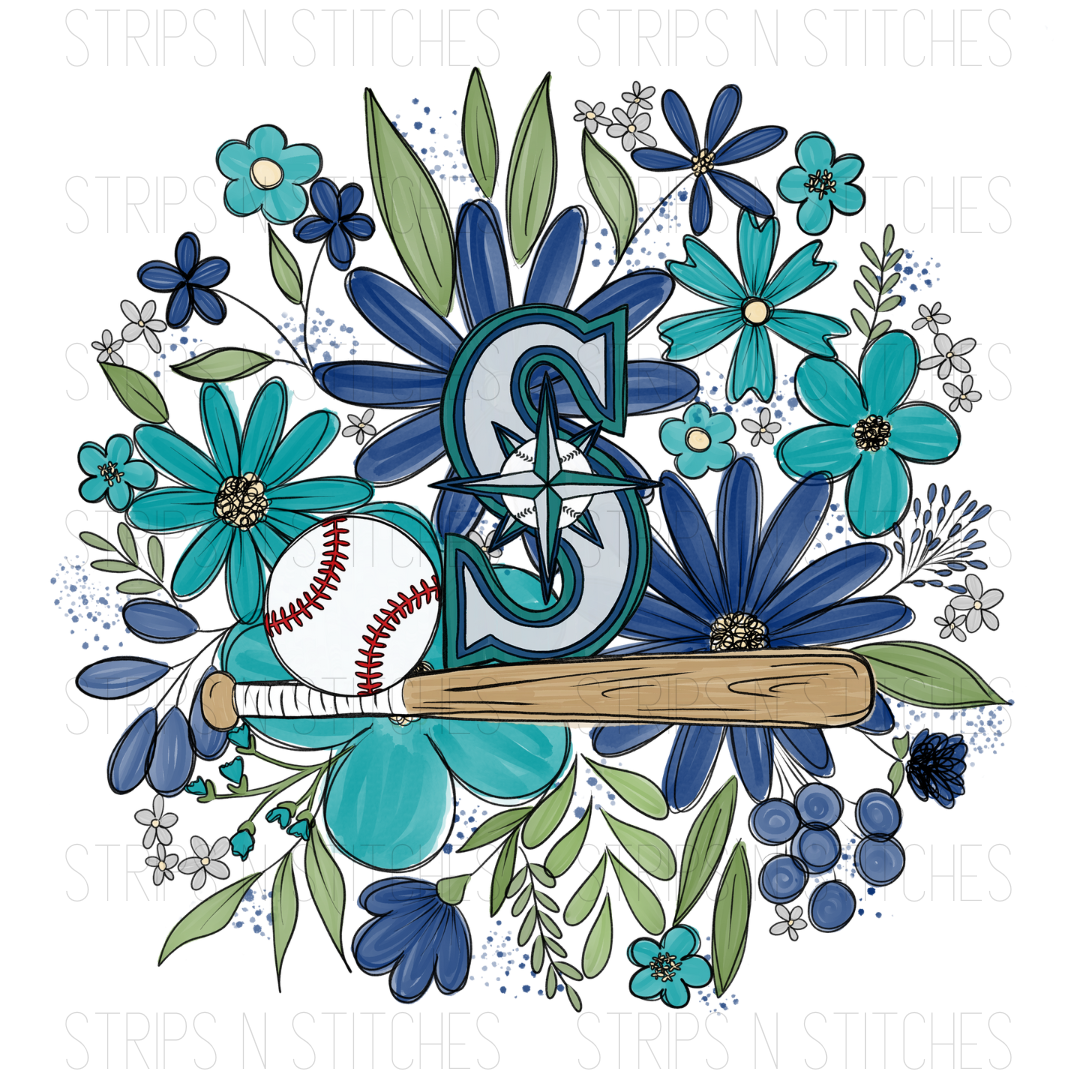2024 MLB Floral ADULT (9 inches) | Sublimation Transfer | Create Your Own Shirt