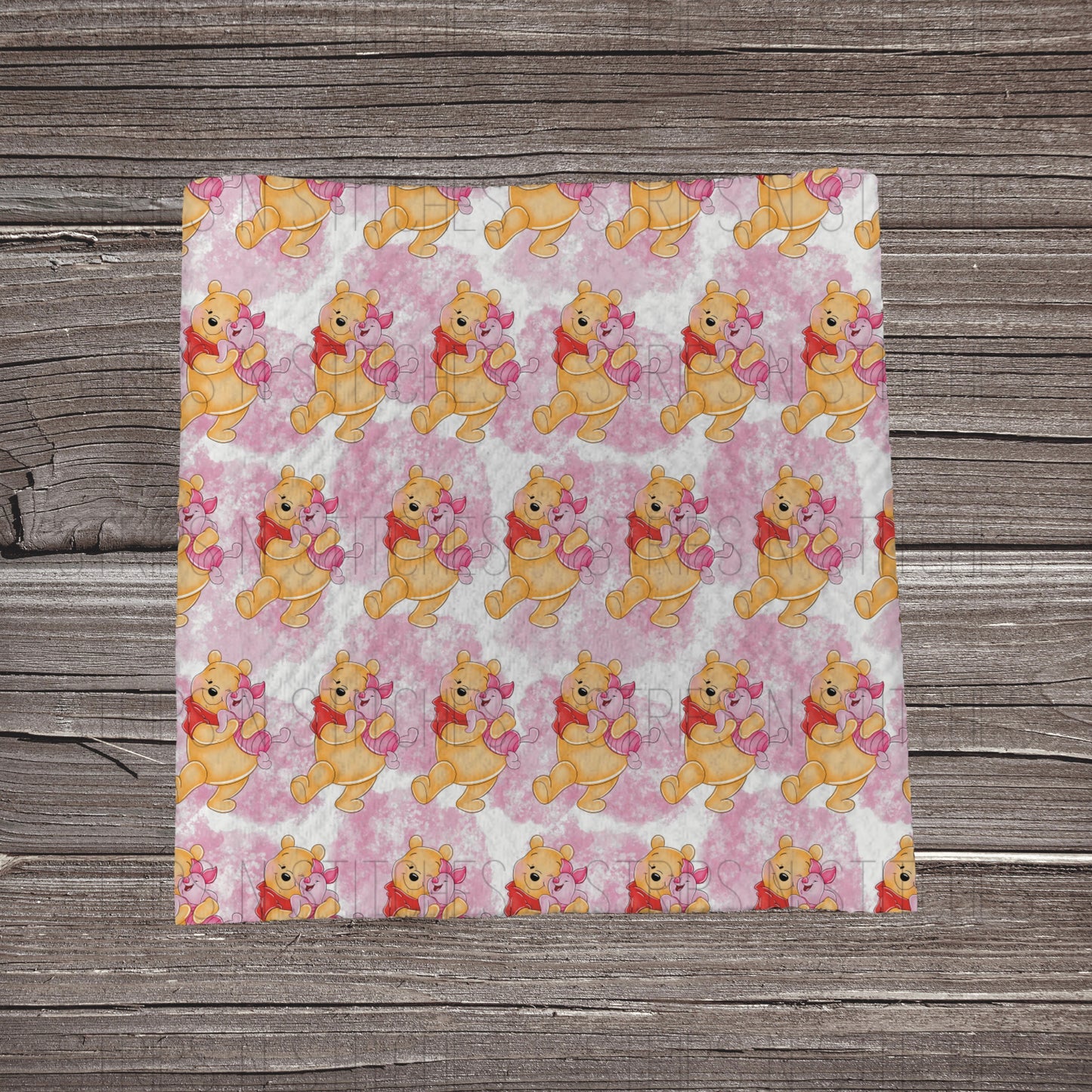 Splatter Sweet Bear & Pink Pig | Fabric Strip- Bow Making- Headwrap- Scrun