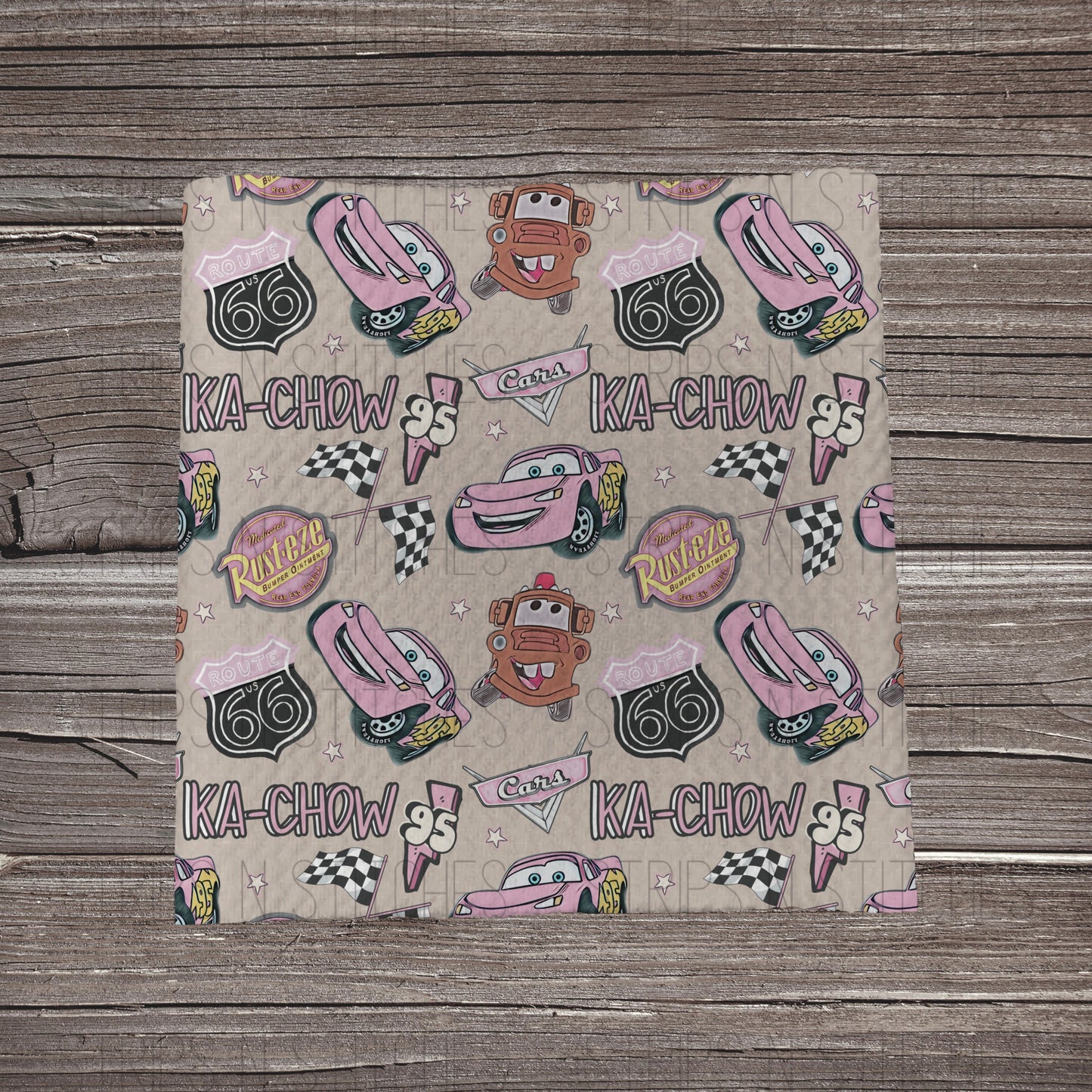 Chow Cars Scatter- Pink | Bullet Fabric Strip | Bow Making | Scrunchie | Headwraps