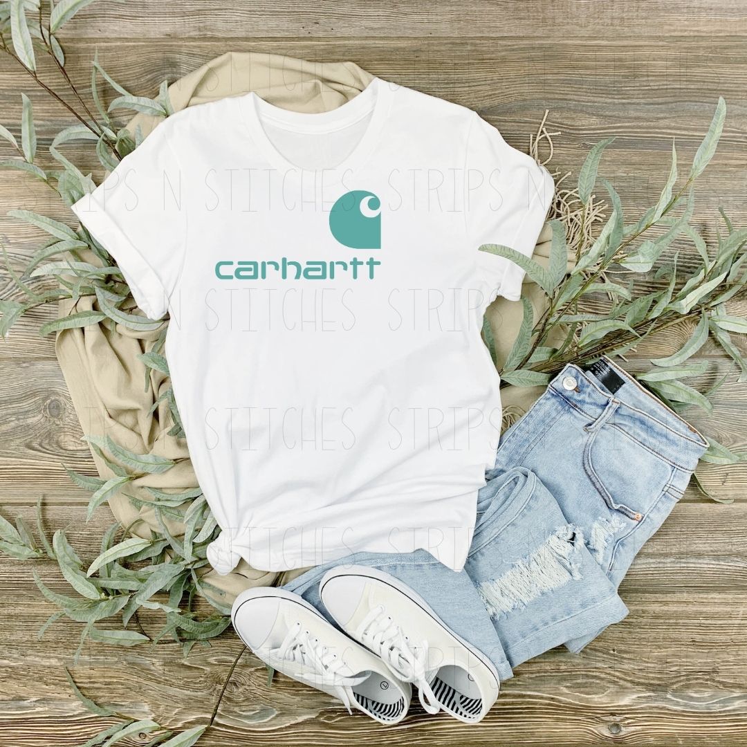 Turquoise Carhartt Logo | Sublimation Transfer | Create your own Shirt