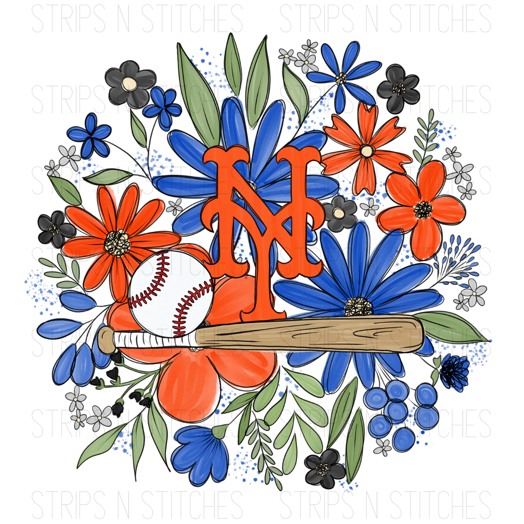 2024 MLB Floral ADULT (9 inches) | Sublimation Transfer | Create Your Own Shirt