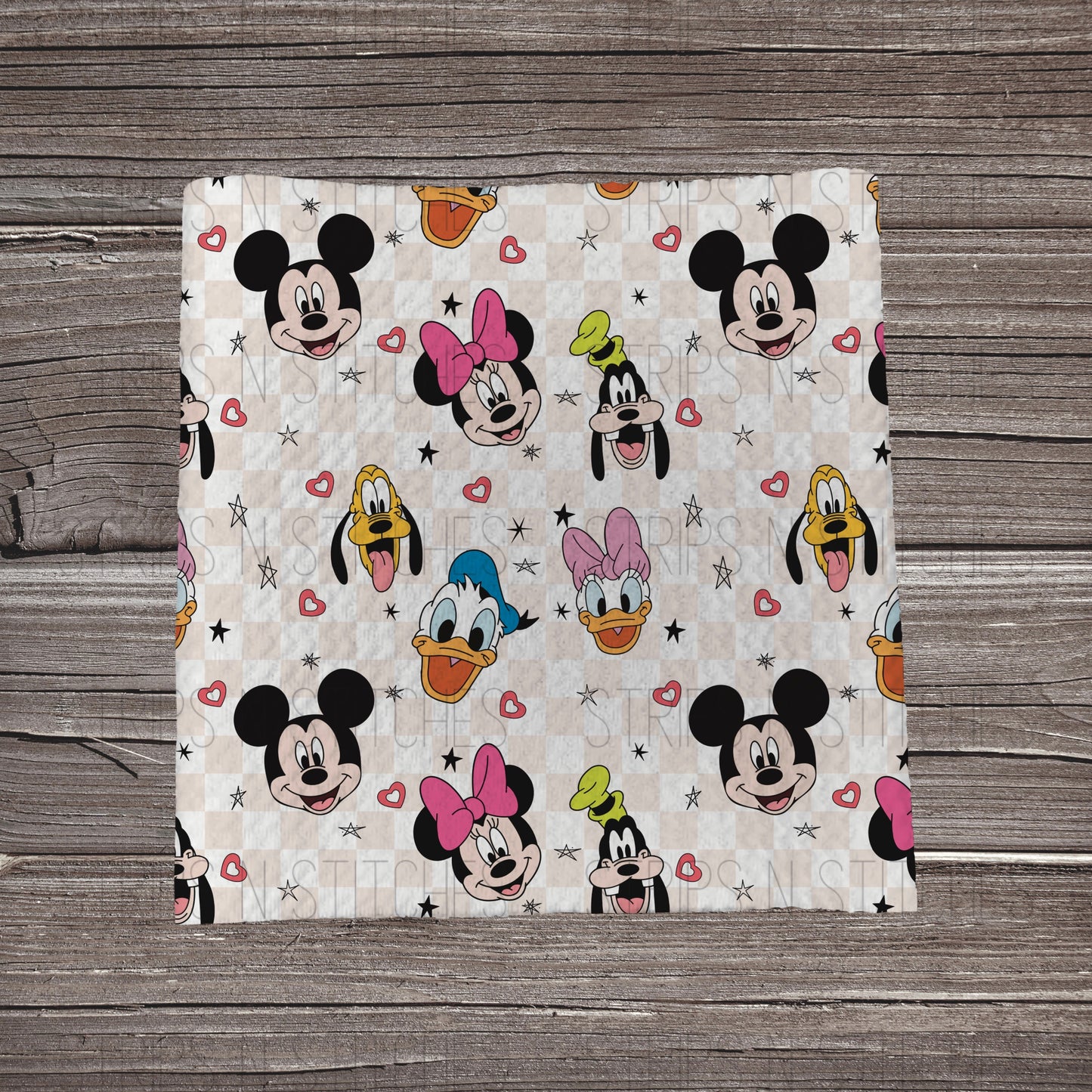 Pink Checkered MM Friends | Bullet Fabric Strip | Bow Making | Scrunchie |