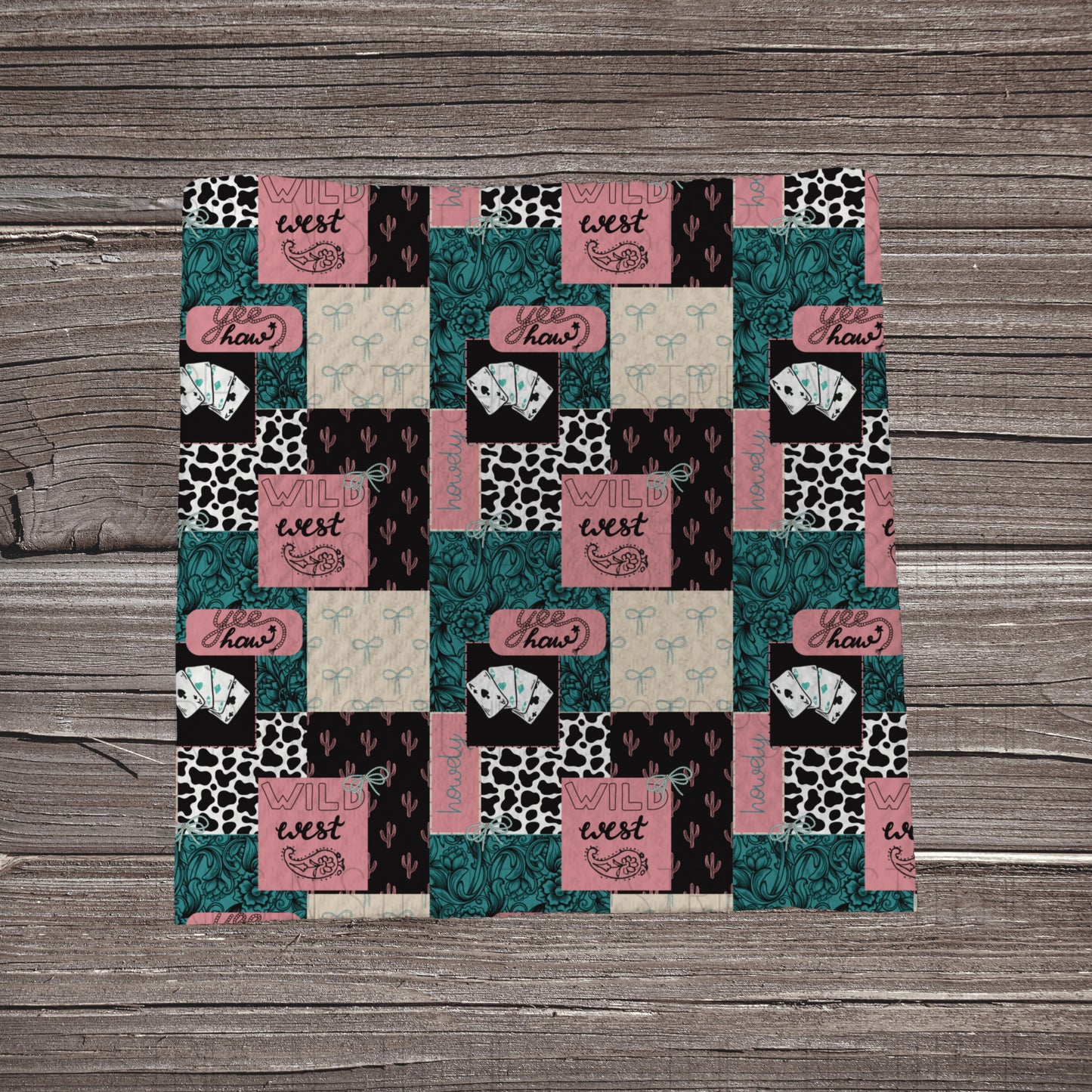 Wild West Pink Patchwork | Bullet Fabric Strip | Bow Making | Scrunchie | Headwraps