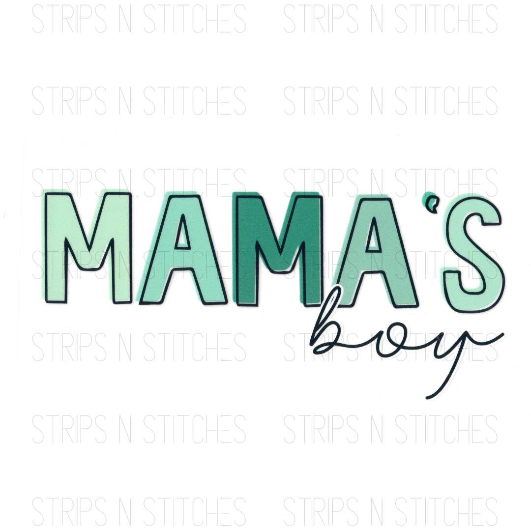 Mama's Boy- Teal Blue DTF Transfer