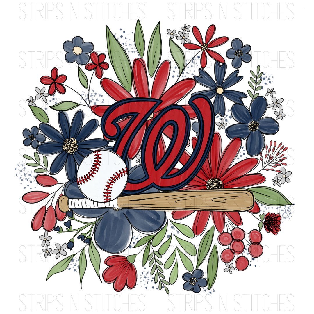 2024 MLB Floral ADULT (9 inches) | Sublimation Transfer | Create Your Own Shirt