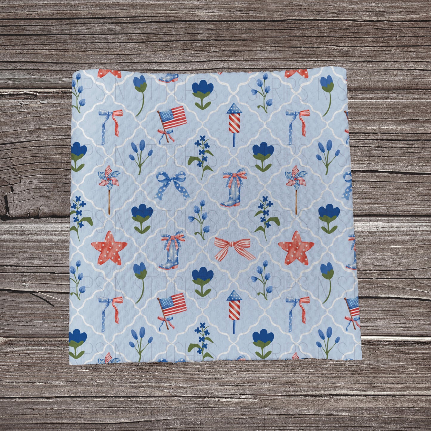 All American Floral | Bullet Fabric Strip | Bow Making | Scrunchie |