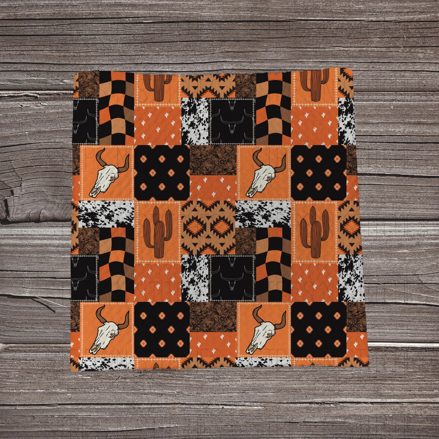 Black & Orange Skull Patchwork | Fabric Strip | Bow Making | Headwrap | Scrunchies