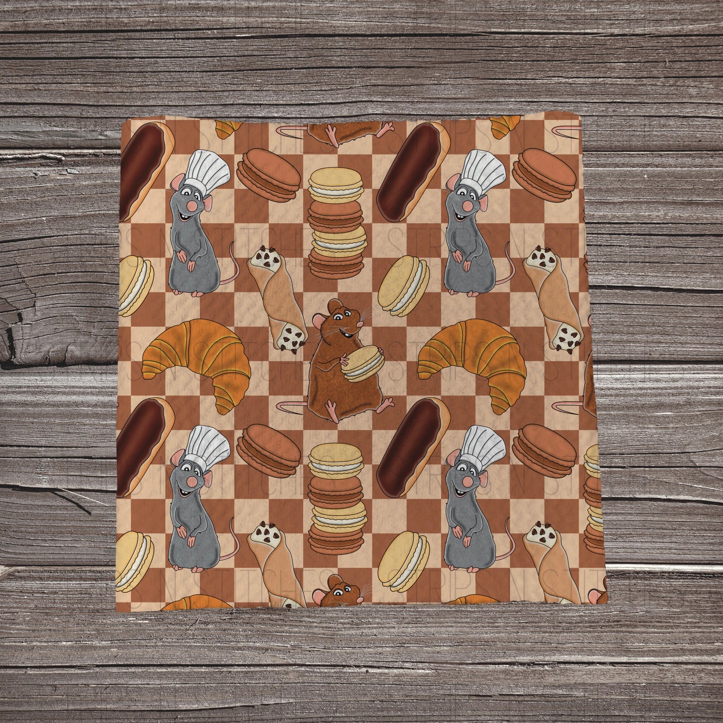 Brown Checkered Rat | Bullet Fabric Strip | Bow Making | Scrunchie |