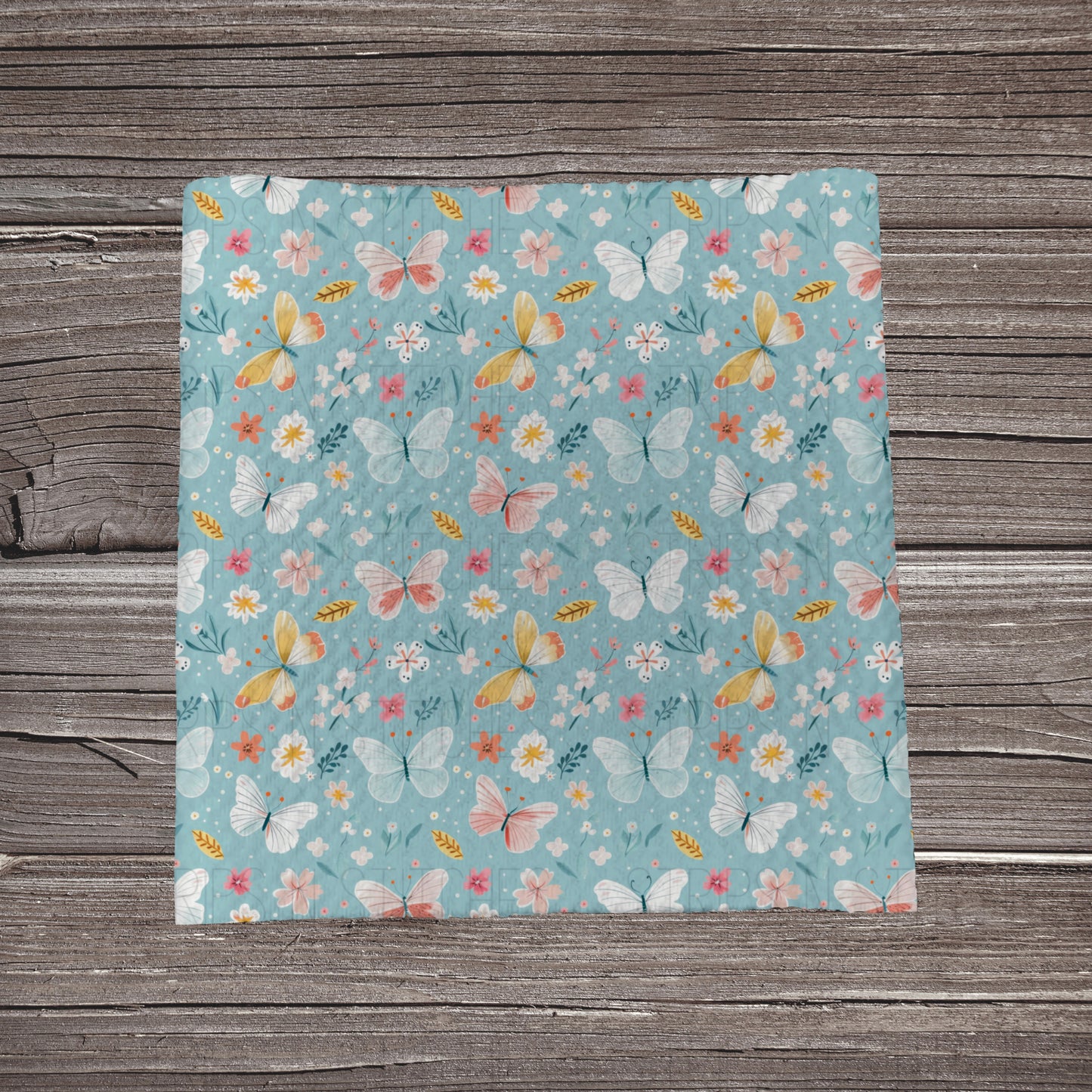 Butterfly Garden- Blue | Bullet Fabric Strip | Bow Making | Scrunchie |