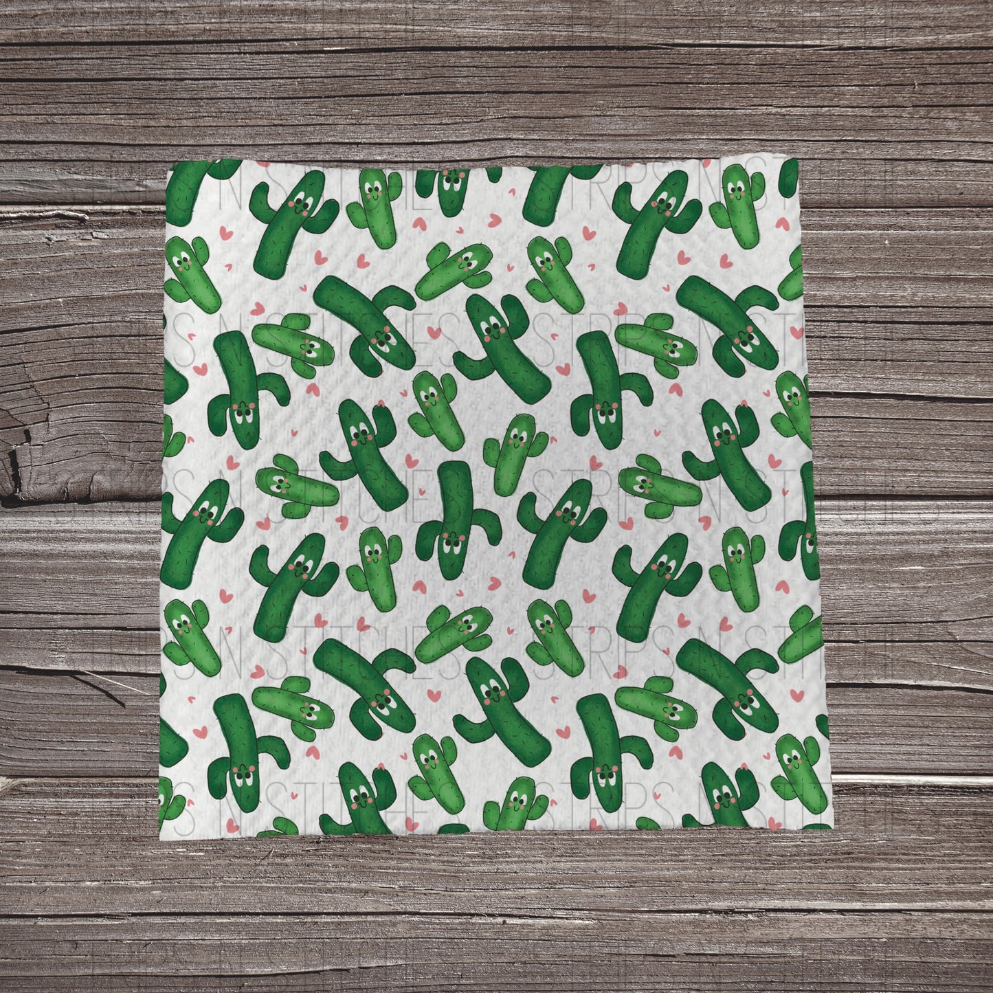 Cactus and Hearts | Fabric Strip- Bow Making- Headwrap- Scrunchies