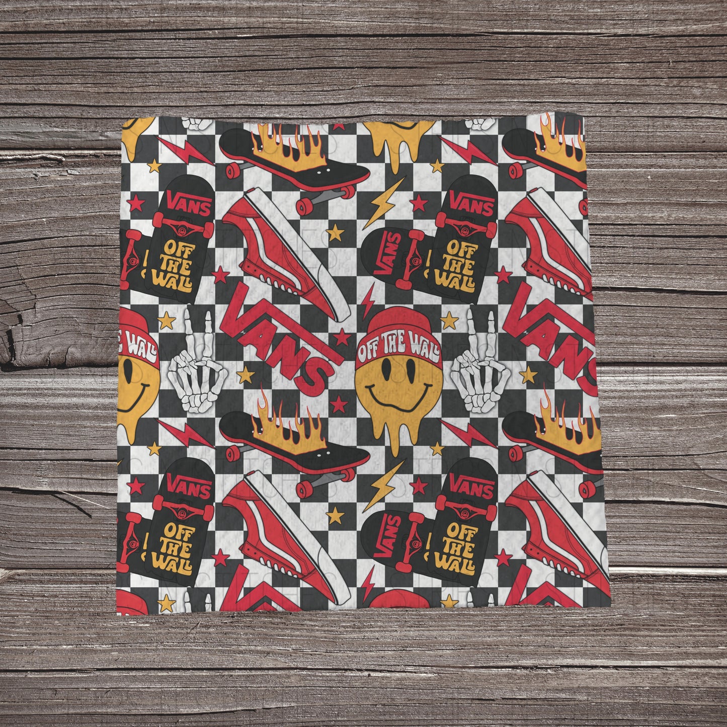 Checkered Vans- Red & Yellow | Bullet Fabric Strip | Bow Making | Scrunchie | Headwrap