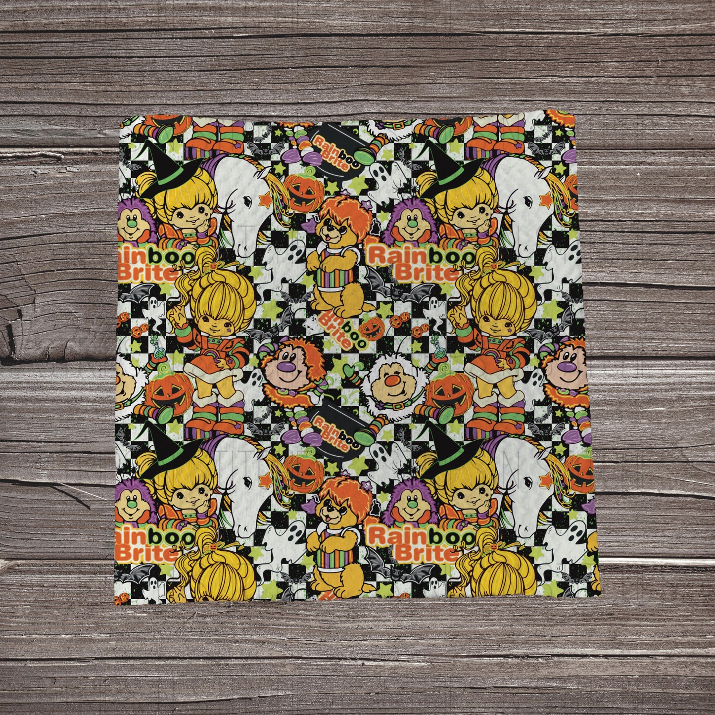 Checkered RainBOO Brite | Bullet Fabric Strip | Bow Making | Scrunchie | Headwrap