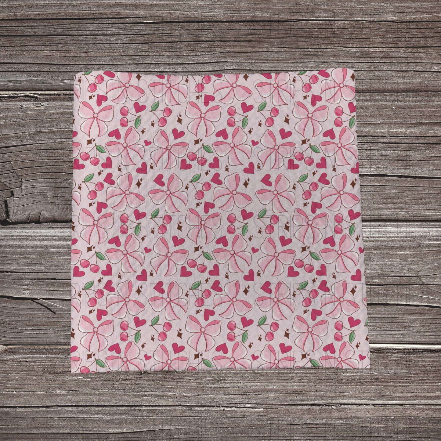 Cherries & Bows- Pink | Bullet Fabric Strip | Bow Making | Scrunchie | Headwrap