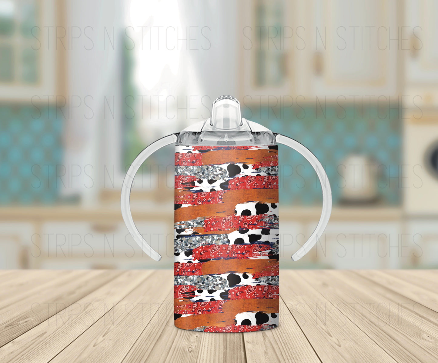 Cow & Bandana Brushstrokes - Grow with Me Tumbler- 12oz- Two Lids