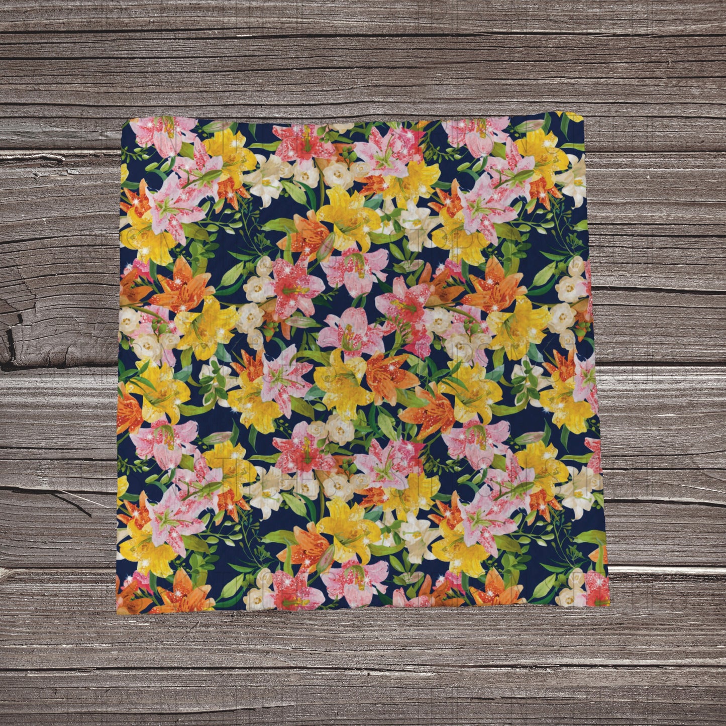 Dark Tropical Flowers | Fabric Strip- Bow Making- Headwrap- Scrunchies