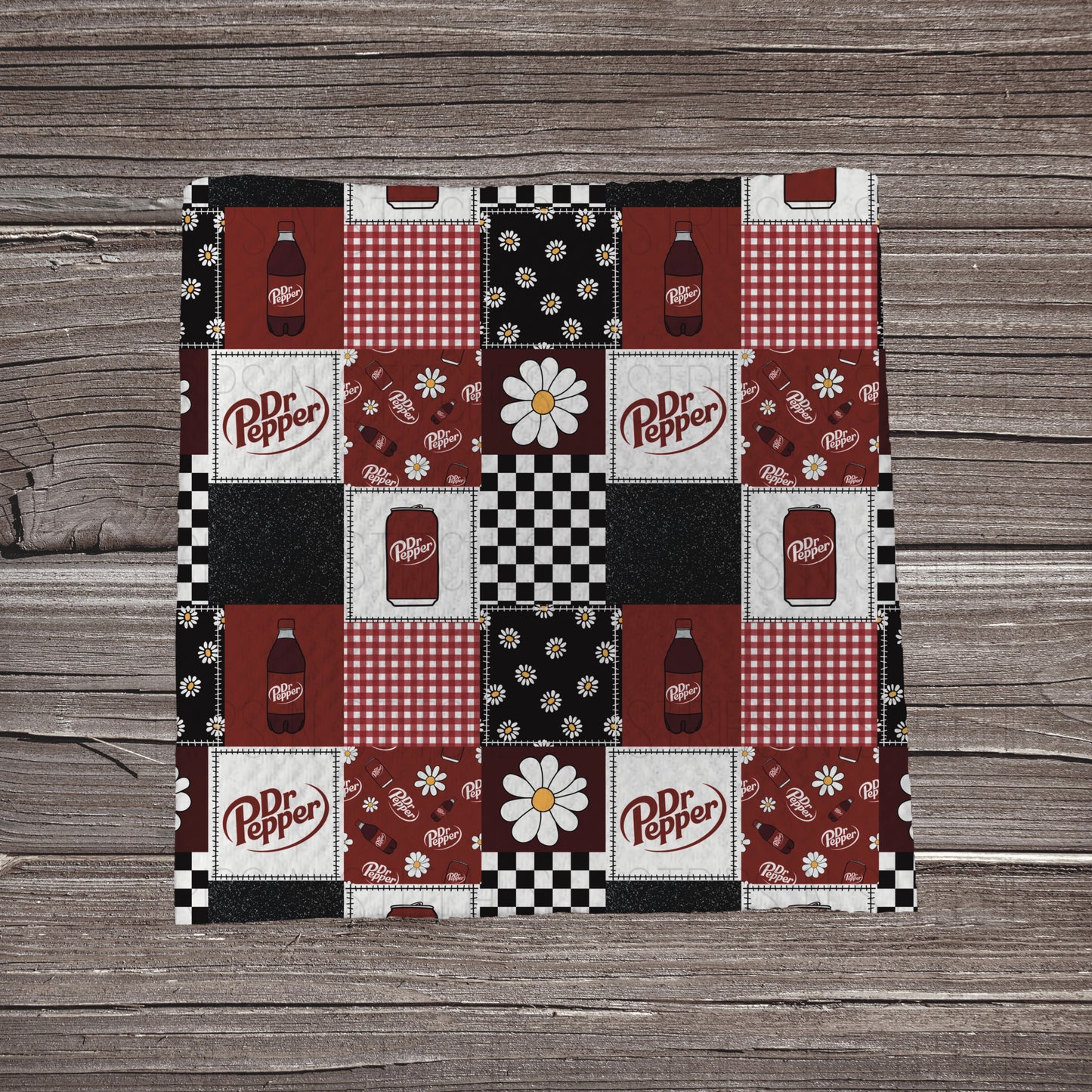 Dr Pepper & Flowers Patchwork | Fabric Strip | Bow Making | Headwrap | Scrunchies