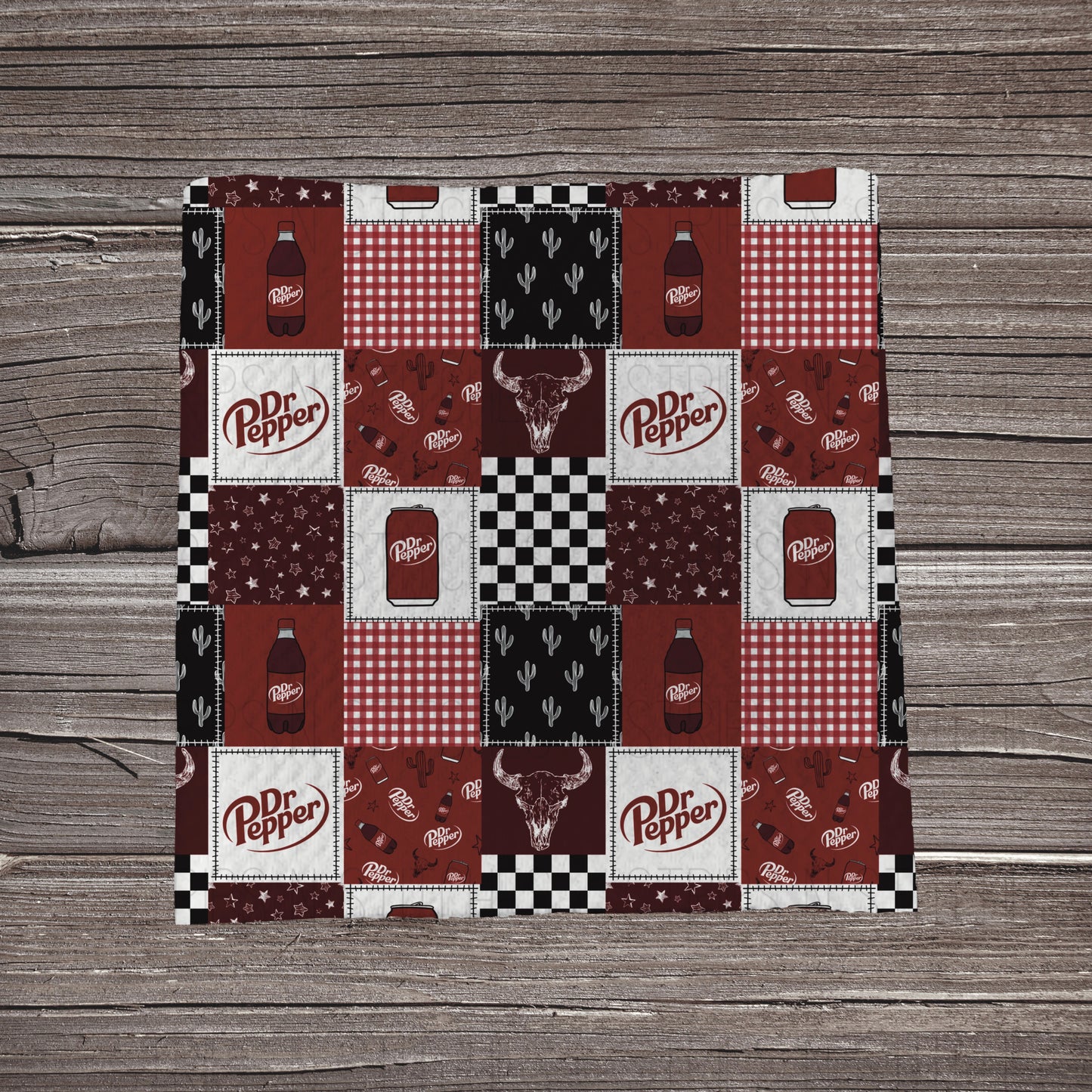 Dr Pepper & Skulls Patchwork | Fabric Strip | Bow Making | Headwrap | Scrunchies