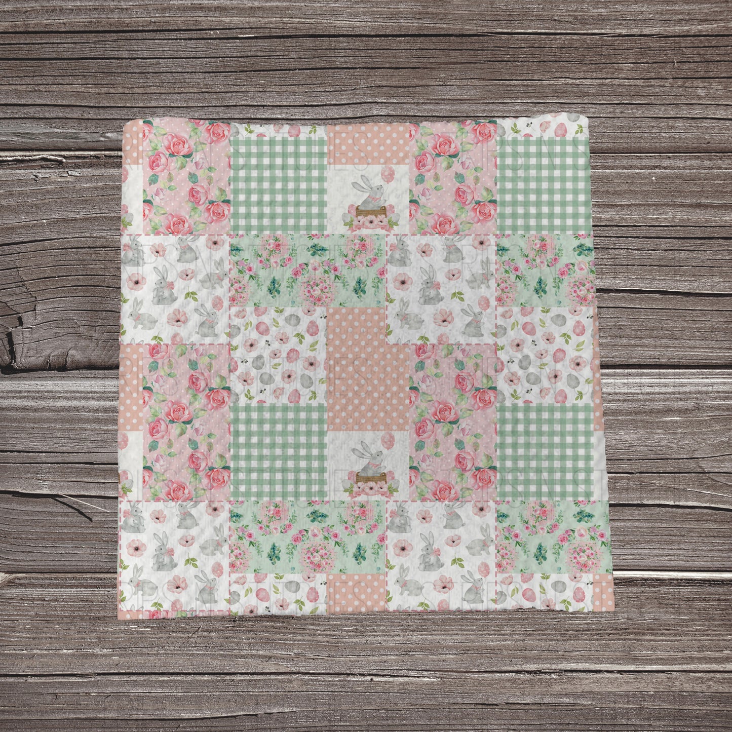 Easter Bunny & Floral Patchwork | Fabric Strip | Bow Making | Headwrap | Scrunchies