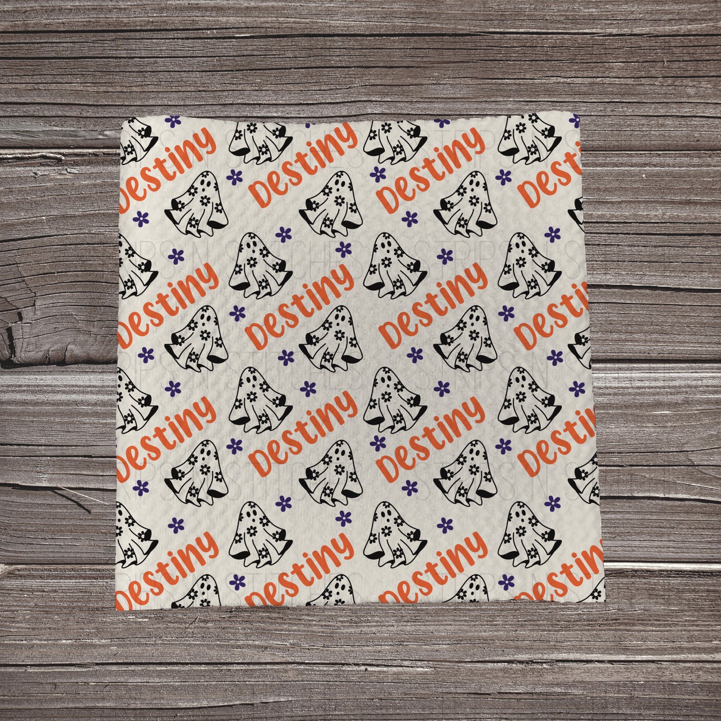 Floral Ghosts - CUSTOM NAME | Fabric Strip | Bow Making | Scrunchie | Headwraps