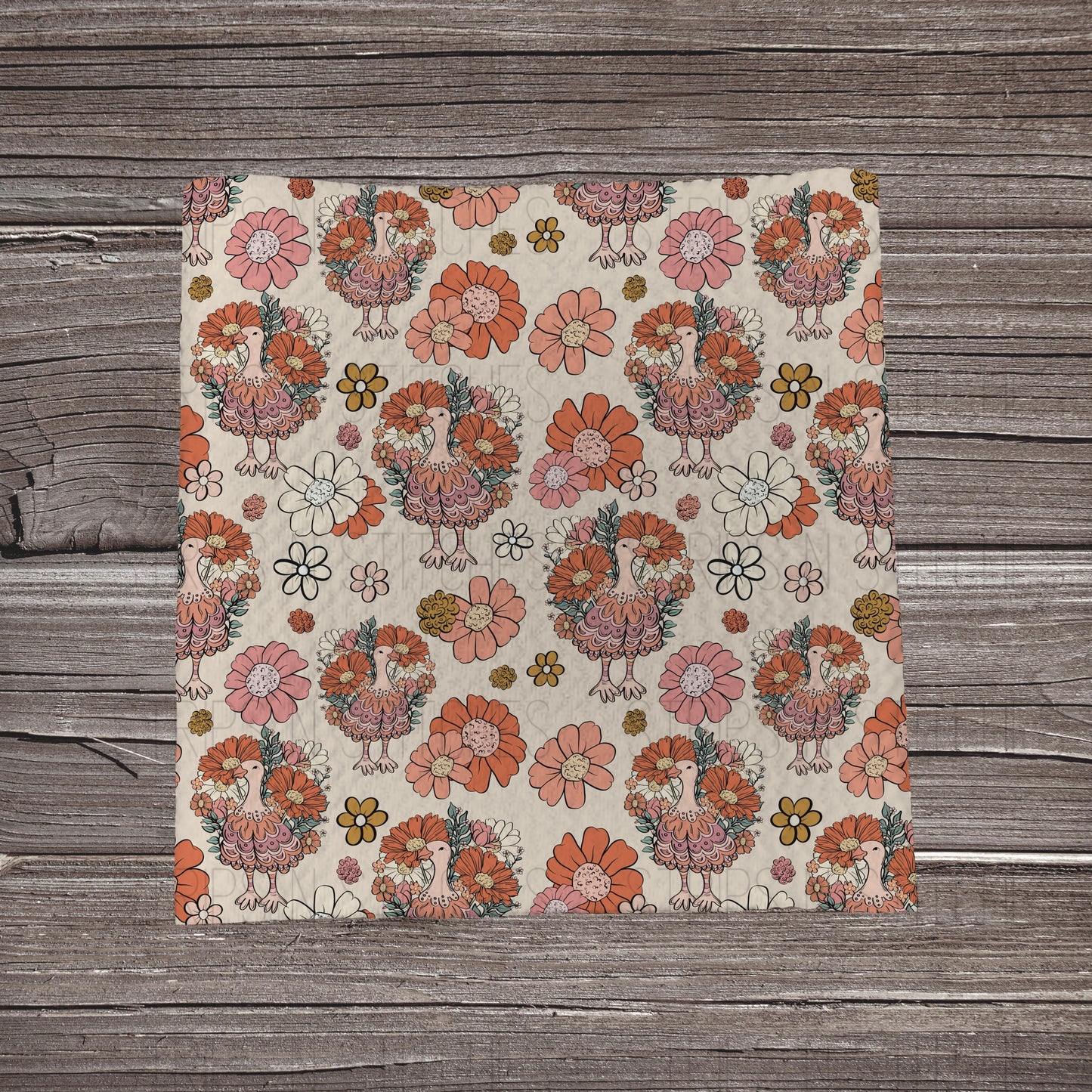 Floral Turkey Scatter | Fabric Strip- Bow Making- Headwrap- Scrunchies