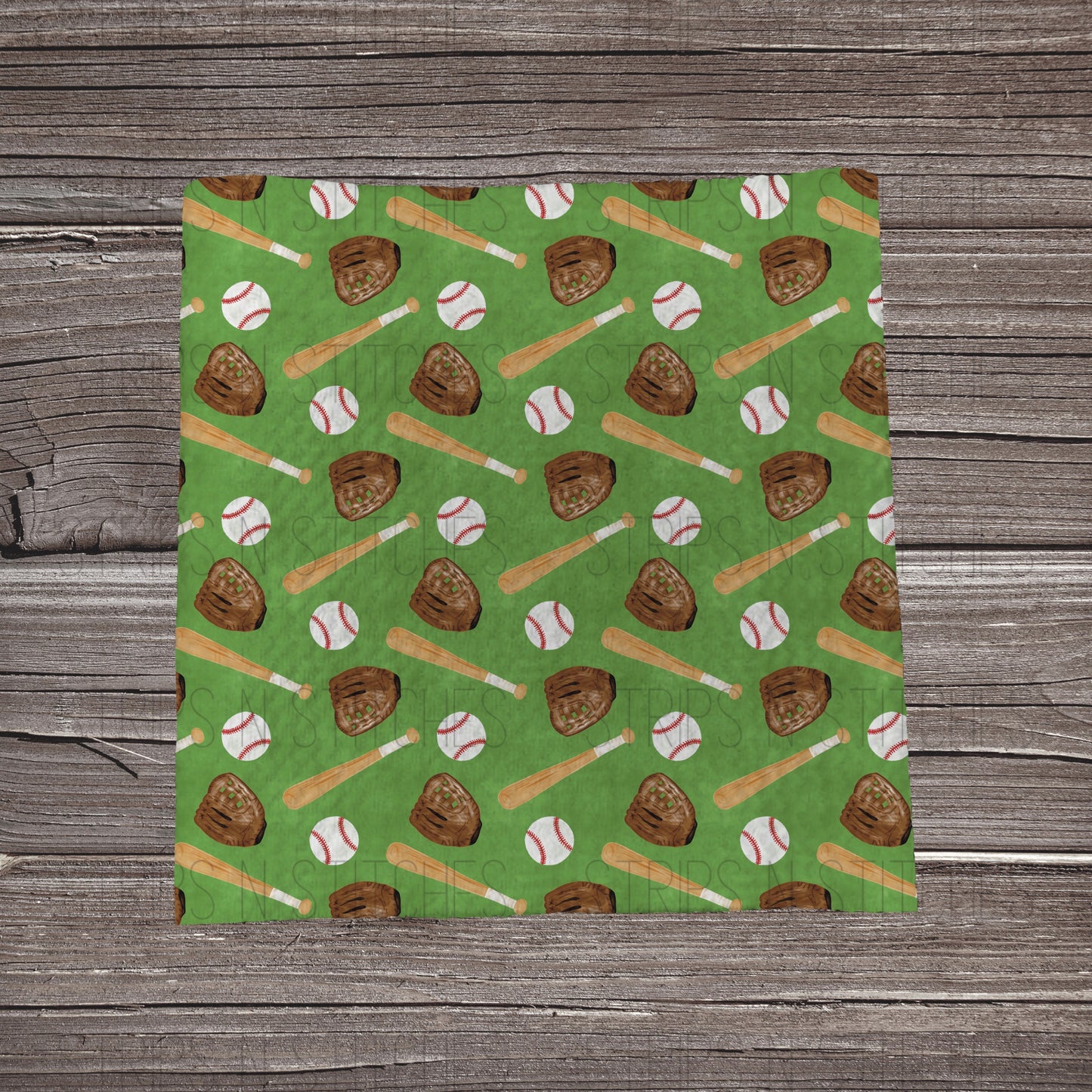 Green Baseball Scatter | Fabric Strip- Bow Making- Headwrap- Scrunchies