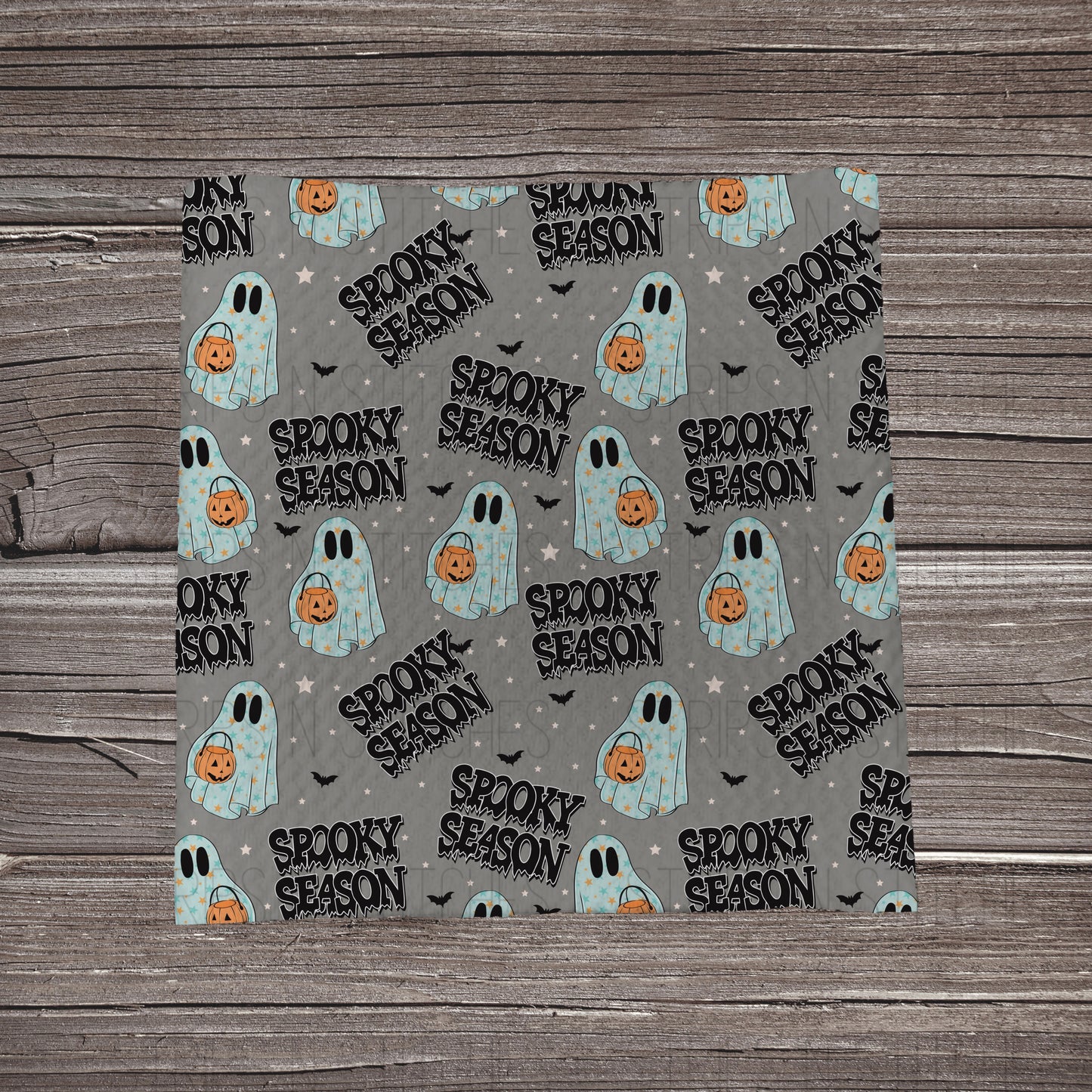Grey Spooky Season | Fabric Strip- Bow Making- Headwrap- Scrunchies